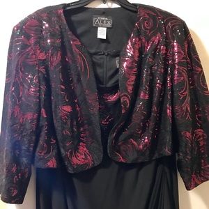 Alex Marie Black Burgundy dress. Plus size 22/24.